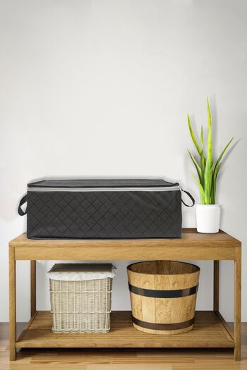 NUTEX 8 Pieces Quilted Patterned Underfloor Gray Storage 60x40x22