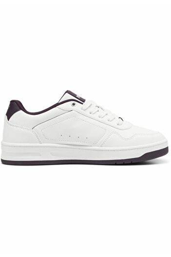 Puma PUmA Court Classy - White and Black Plum, Silver Color