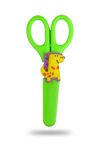 Bluoksweet Children's Scissors with Green Dinosaur Figure