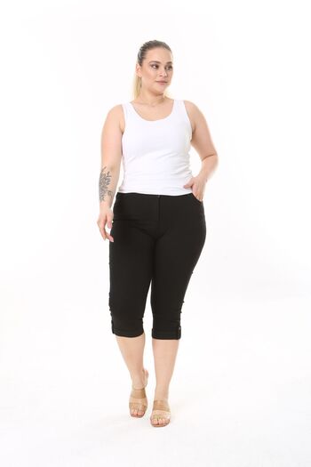 EYLÜL BUTİK Women's Large Size Double Leg Capri