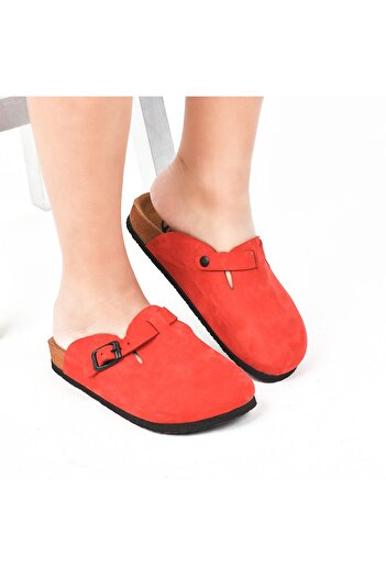 Moosefield Genuine Red Leather Slippers