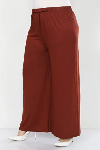 tarzımsüper Plus Size Lycra Cotton Comfort Model - FlexiBle and ComfortaBle Wide Leg Trousers