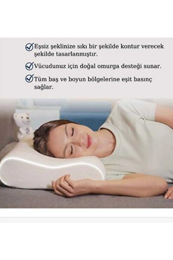 AYHOME Vısco Yastık Ortapedik Boyun Ağrısı Boyun Fıttığı Rahat Yumuşak Uyku Yastığı Reflu Yastığı
