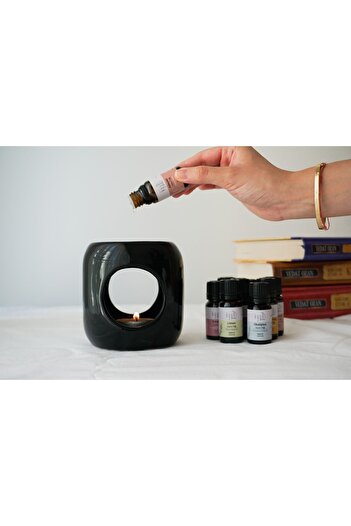 Kyphi Natural Siyah El Yapımı Seramik Buhurdanlık