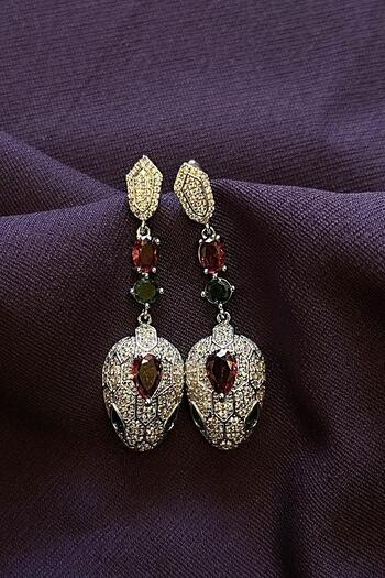 New Obsessions Silver Serpent Earrings with Inset Zirconia