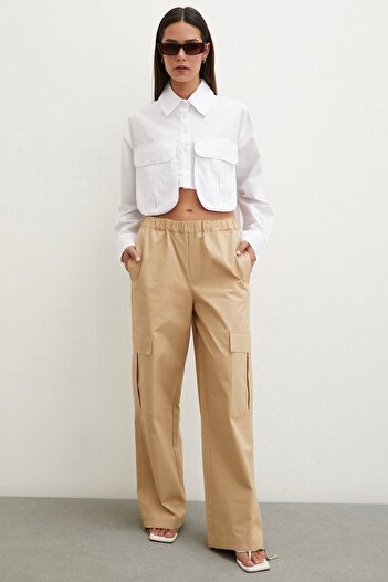 Never more White Short Shirt - Bellows Pocket