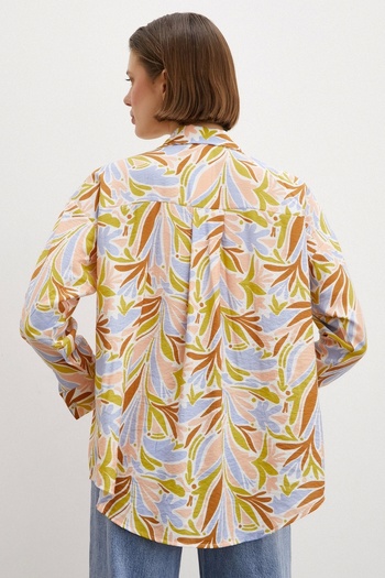 Never more Printed Modal Shirt Powder