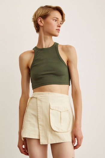Never more Belt Detailed Shorts Skirt