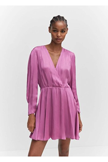 MANGO Woman Anvelop saten elbise