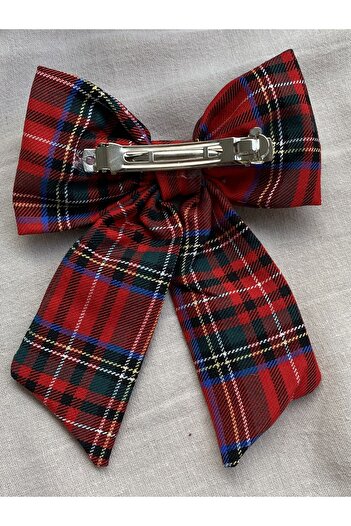 TwinsSis Store Red Plaid Patterned Bow Automatic Buckle