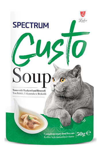 Spectrum Gusto Ton Balıklı Uskumru ve Brokolili Kedi Çorbası 50gr - 5 Adet
