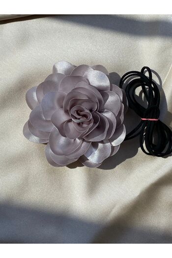 TwinsSis Store Lace-up Satin Rose Choker