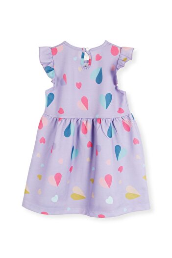 AHENGİM Kids Kız Çocuk Kalp Desenli Elbise Ak2406