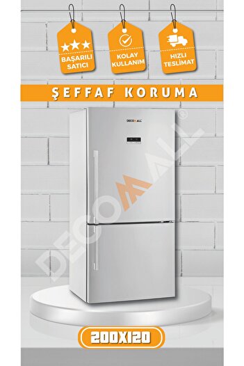 DECOMALL ŞEFFAF KORUMA Buzdolabı Beyaz Eşya Zemin Dolap Fayans Kaplama Kendinden Yapışkanlı Folyo (200x100)