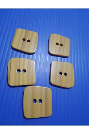 İMREN AKSESUAR Beige Button - Square Design, 2.5 Cm, 1 Pack 8 Pieces