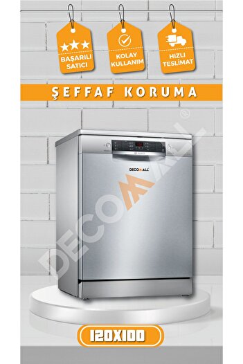 DECOMALL ŞEFFAF KORUMA Buzdolabı Beyaz Eşya Zemin Dolap Fayans Kaplama Kendinden Yapışkanlı Folyo (200x100)