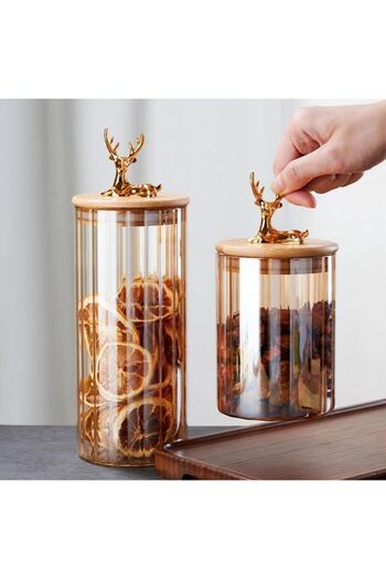 Vivien Home Vacuum Borosilicate Set of 3 - Glass with Bamboo Lid