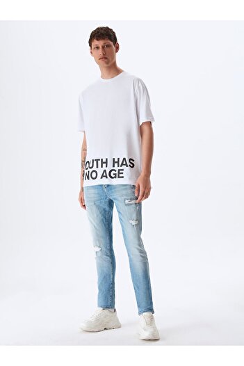 Ltb White T-shirt with Slogan Written