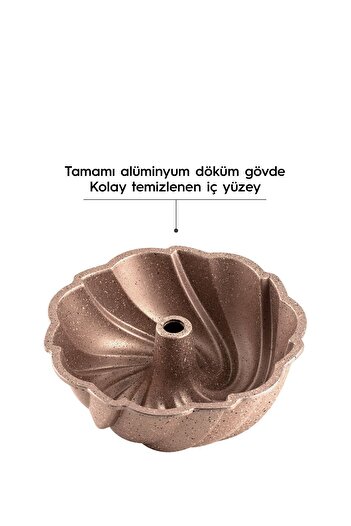 Nehir Buket Rose Gold Döküm Kek Kalıbı 24 Cm