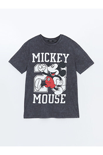 LC Waikiki Γυναικείο μπλουζάκι με στάμπα LCW Mickey Mouse - Crew Neck, κοντό μανίκι
