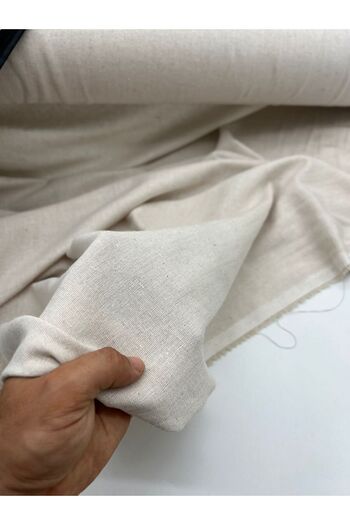 Kumaş Sevdası Κρέμα Alaçatı Βαμβακερό λινό (Εύρος 150 cm)