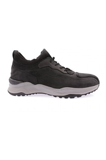 DGN Black Genuine Leather Men's Sneakers - 34363396