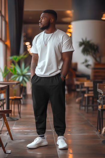 Trendyol Collection Large Size Black Oversize Comfortable 100% Cotton Loose Sweatpants Tmnss24Aj00001