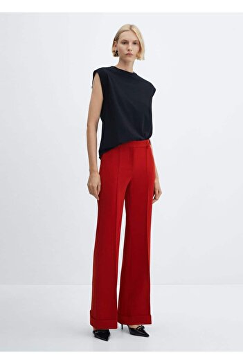 MANGO Woman Medium Waist Wide Leg Trousers