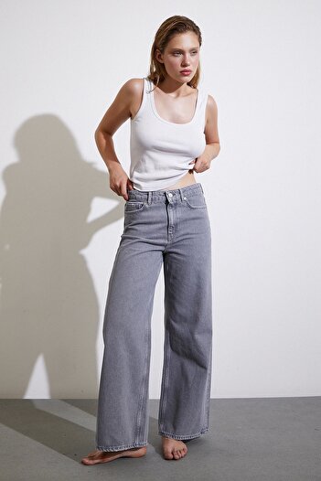 Never more Smoked High Waist Wide Leg Jean