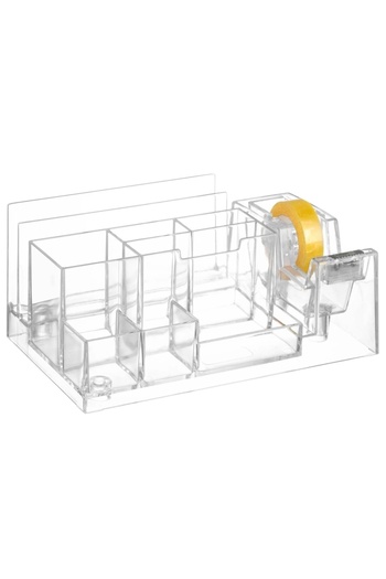 Bigpoint Transparent Desk Pen Holder and Tape Machine