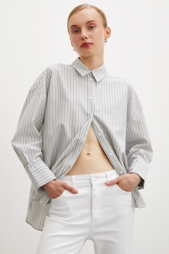 Never more Ecru Striped Shirt