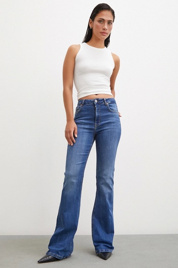 Never more High Waist Blue SPanish Leg Jeans