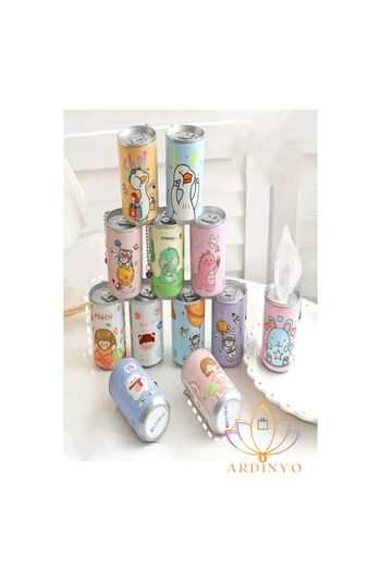 Ardinyo Fun Wet Wipes Round Beverage Box Design Pocket Size Keychain Cute Gift Child