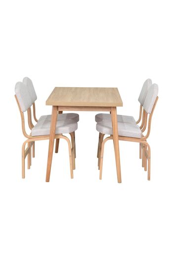 VİLİNZE Ege Sandalye Avanos Ahşap Mdf Mutfak Masası Takımı - 70x120 Cm