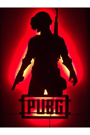 Mony Tasarım Led Işıklı Tablo Pubg Duvar Süsü Dekorasyon