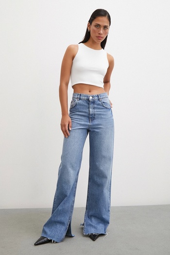 Never more WhiteBasicCrop Top