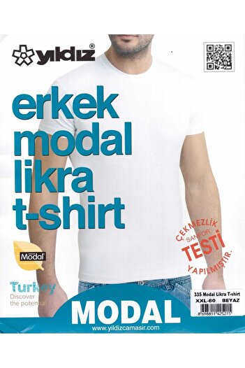 YILDIZ Men's Modal Lycra White T-Shirt - Single 335