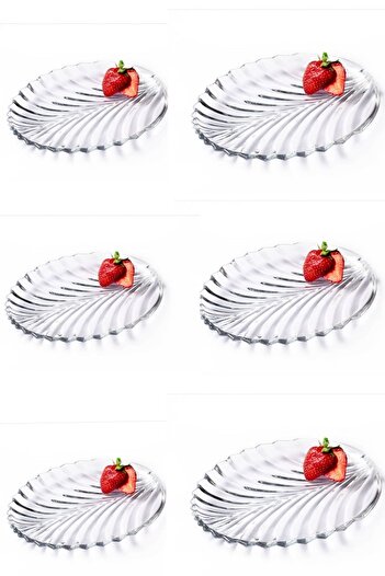 Gülümseten Avm Gülümseten Avm 6 Piece Glass Cake Serving Plate