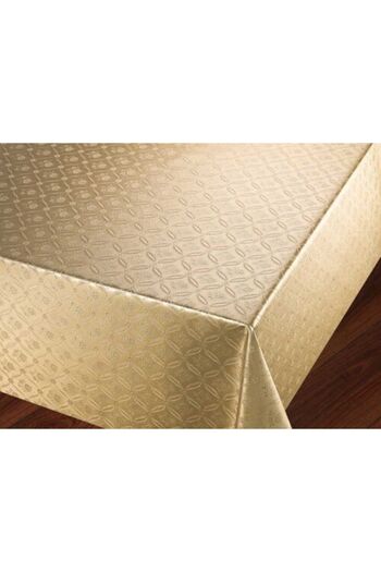Örtücüm Gold Kendinden Desenli Astarlı Pvc Muşamba Masa Örtüsü Leke Tutmaz Silinebilir