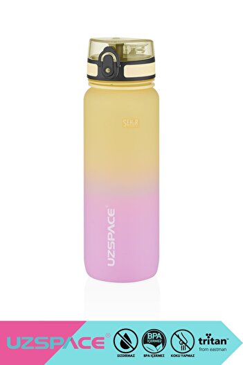 Uzspace 800ml New Dual Color Leak Proof Bpa Free Motivational Tritan Water Bottle with Lockable Lid