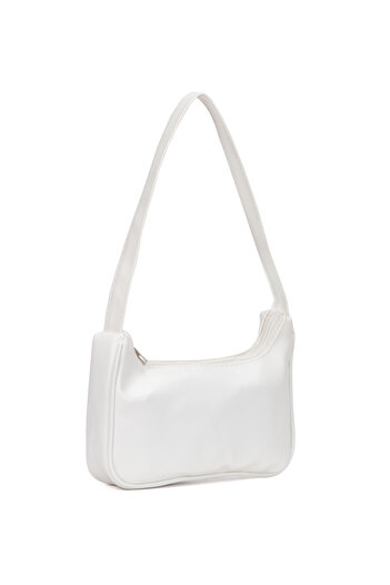 Newish White Women's Shoulder Bag - Baguette Bag