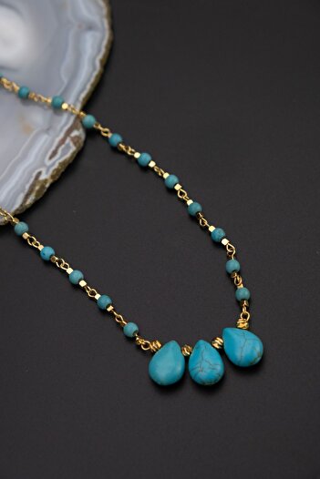 Serenite Turquoise Medusa Stone Necklace