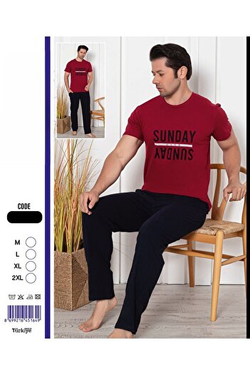 meynur moda Ανδρικό Σετ Πιτζάμες με Τσέπες - 100% Βαμβάκι Φοριέται πάντα