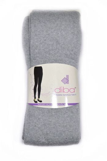 Diba Women's Gray Towel Winter Lycra Tights Footless Pantyhose