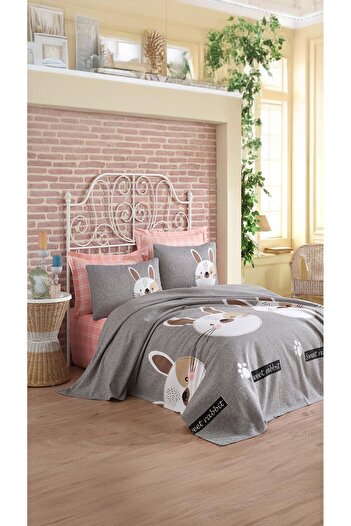 Eponj Home Double Printed Pique Set - Brown, Gray, Pink