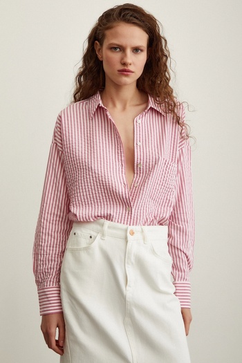 Never more Pink Striped Shirt