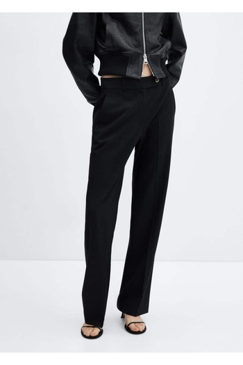 MANGO Woman Side Buttoned Straight Cut Trousers