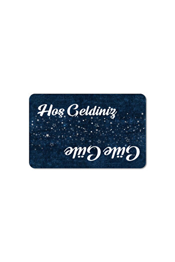 M&H Quality Welcome Written Flower Patterned Digital Door Mat - Washable Door Mat