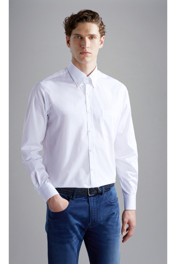 PAUL&SHARK White Long Cotton Shirt - Buttoned, Casual, 14313044 -010