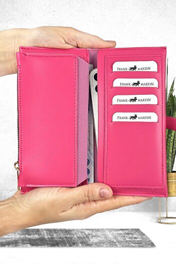 Frank Martin Lion Women's Portfolio - Handbag with Phone, Paper, Money and Coin Compartment